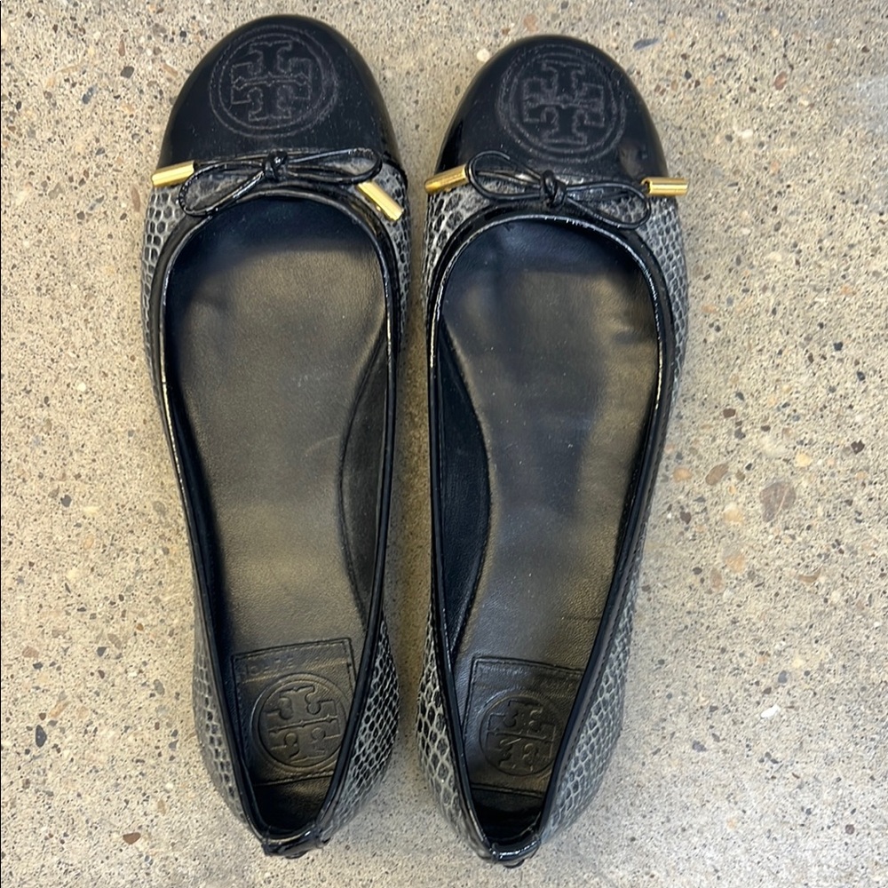 Tory Burch Snake Print Ballet Flats